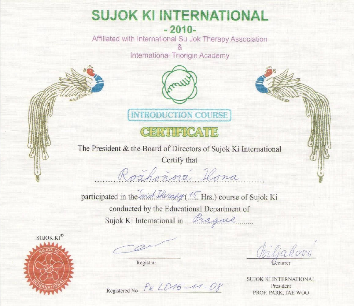 SU JOK 2010 certifikát – Barvy života